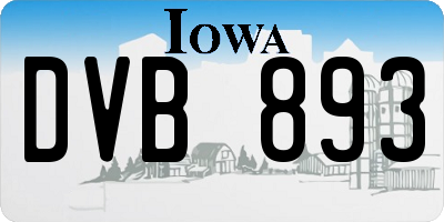 IA license plate DVB893