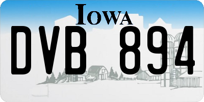 IA license plate DVB894