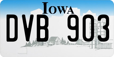 IA license plate DVB903