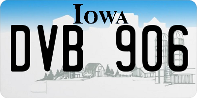 IA license plate DVB906