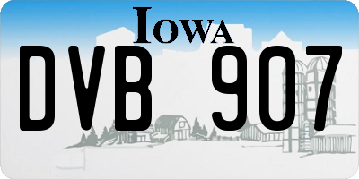 IA license plate DVB907