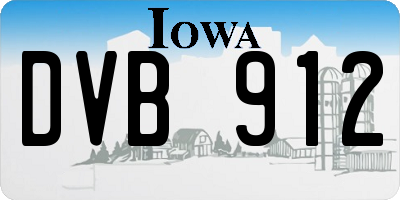 IA license plate DVB912