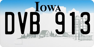 IA license plate DVB913