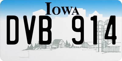 IA license plate DVB914