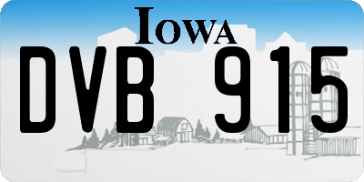 IA license plate DVB915