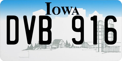 IA license plate DVB916