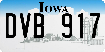 IA license plate DVB917