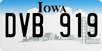 IA license plate DVB919