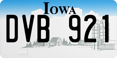 IA license plate DVB921