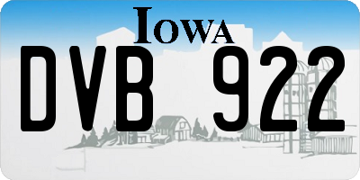 IA license plate DVB922
