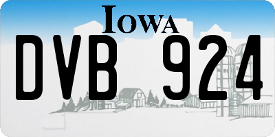 IA license plate DVB924