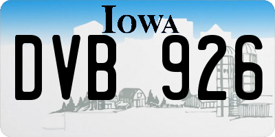 IA license plate DVB926