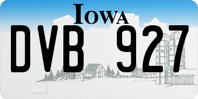 IA license plate DVB927