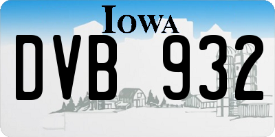 IA license plate DVB932