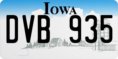 IA license plate DVB935
