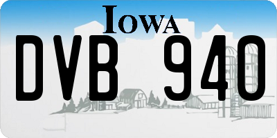 IA license plate DVB940