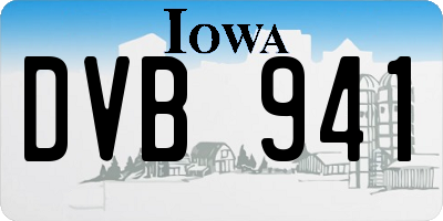 IA license plate DVB941