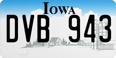 IA license plate DVB943