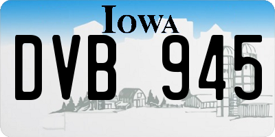 IA license plate DVB945
