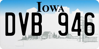 IA license plate DVB946