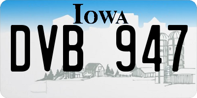 IA license plate DVB947