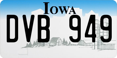 IA license plate DVB949