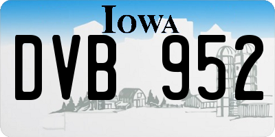 IA license plate DVB952
