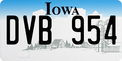 IA license plate DVB954