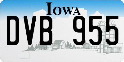 IA license plate DVB955