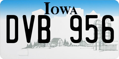 IA license plate DVB956