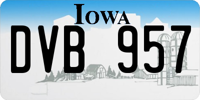 IA license plate DVB957