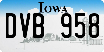 IA license plate DVB958