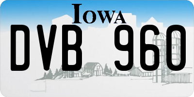 IA license plate DVB960
