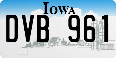 IA license plate DVB961