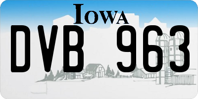 IA license plate DVB963