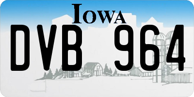 IA license plate DVB964