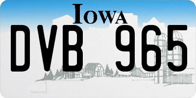 IA license plate DVB965