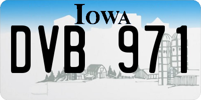 IA license plate DVB971