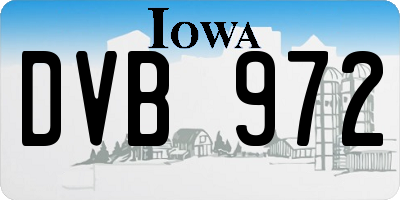 IA license plate DVB972
