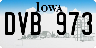 IA license plate DVB973