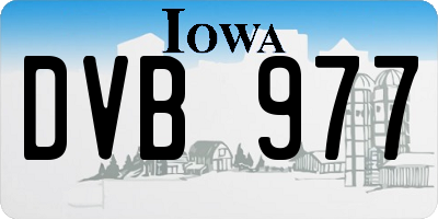 IA license plate DVB977
