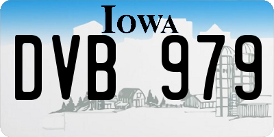 IA license plate DVB979