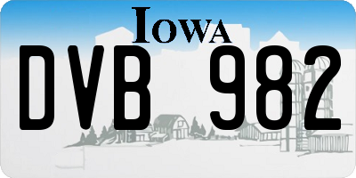 IA license plate DVB982