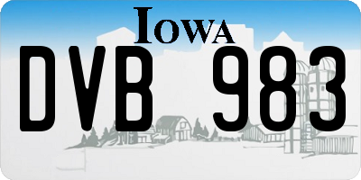 IA license plate DVB983