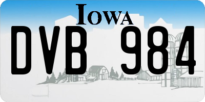 IA license plate DVB984