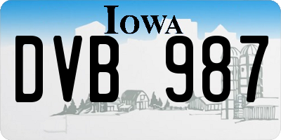 IA license plate DVB987