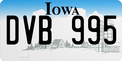 IA license plate DVB995