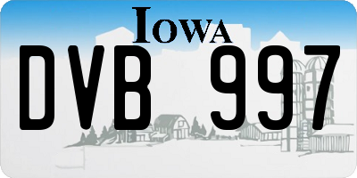 IA license plate DVB997