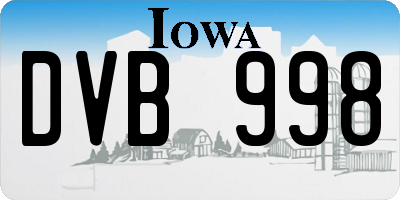 IA license plate DVB998