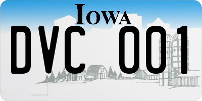 IA license plate DVC001
